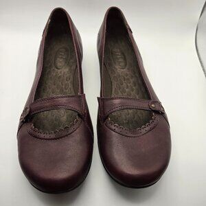 Privo by Clarks Burgundy Leather Mary Jane Low Flats Women's Size 8M